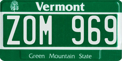 VT license plate ZOM969