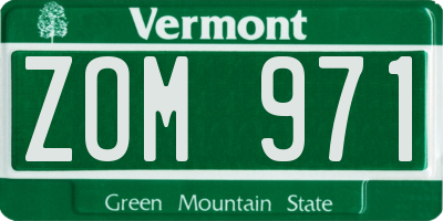 VT license plate ZOM971