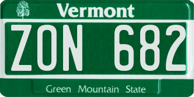 VT license plate ZON682