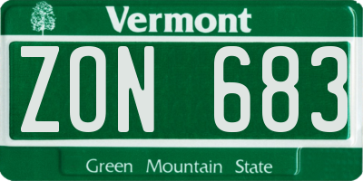 VT license plate ZON683