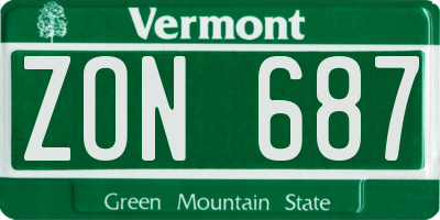 VT license plate ZON687