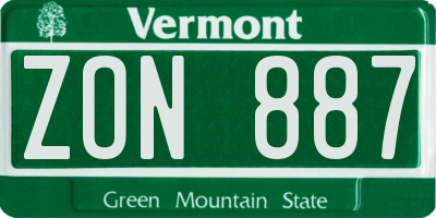 VT license plate ZON887