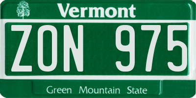 VT license plate ZON975