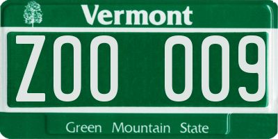 VT license plate ZOO009