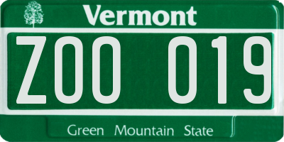 VT license plate ZOO019