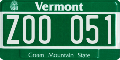 VT license plate ZOO051