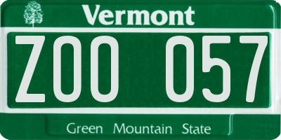 VT license plate ZOO057