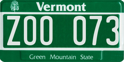 VT license plate ZOO073