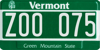 VT license plate ZOO075
