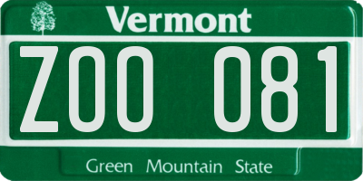 VT license plate ZOO081