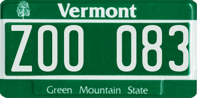 VT license plate ZOO083