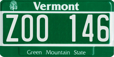 VT license plate ZOO146