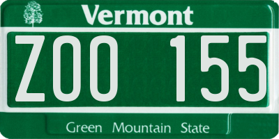 VT license plate ZOO155