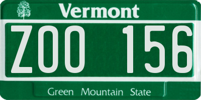 VT license plate ZOO156