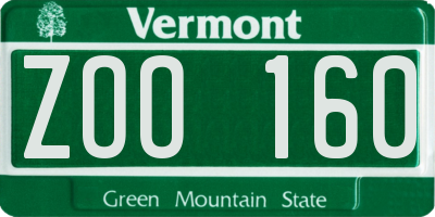VT license plate ZOO160