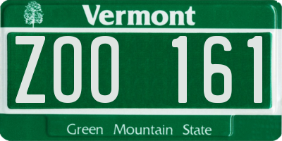 VT license plate ZOO161
