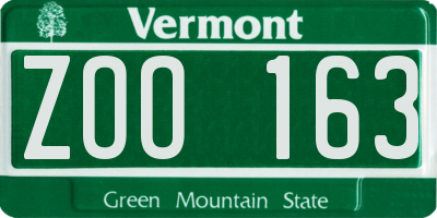 VT license plate ZOO163