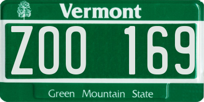 VT license plate ZOO169