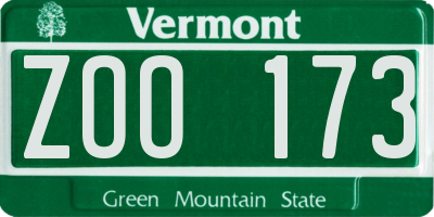 VT license plate ZOO173