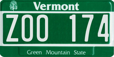 VT license plate ZOO174