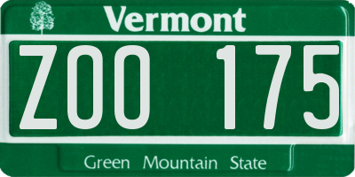 VT license plate ZOO175