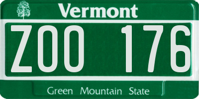 VT license plate ZOO176