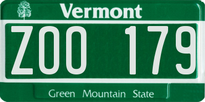 VT license plate ZOO179