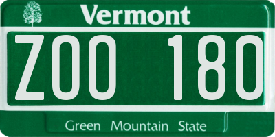 VT license plate ZOO180