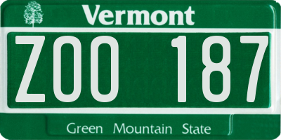 VT license plate ZOO187