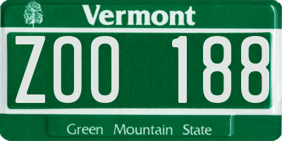 VT license plate ZOO188