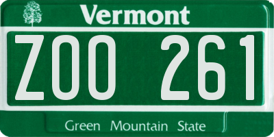 VT license plate ZOO261