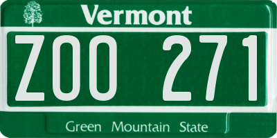 VT license plate ZOO271