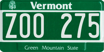 VT license plate ZOO275