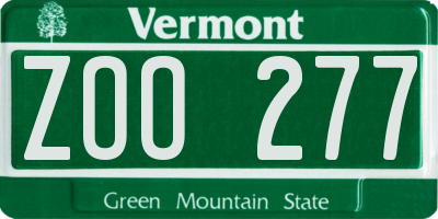 VT license plate ZOO277