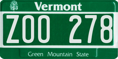 VT license plate ZOO278