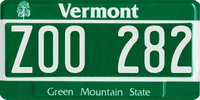 VT license plate ZOO282