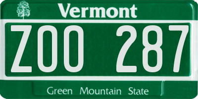 VT license plate ZOO287