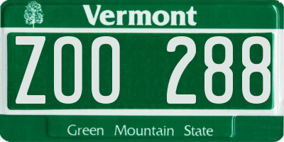 VT license plate ZOO288