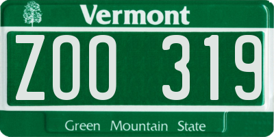 VT license plate ZOO319