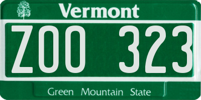 VT license plate ZOO323