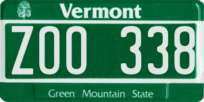 VT license plate ZOO338