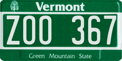 VT license plate ZOO367
