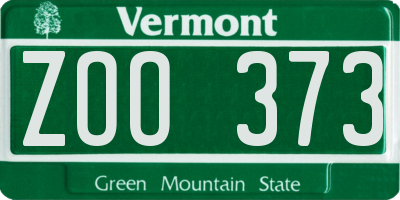 VT license plate ZOO373