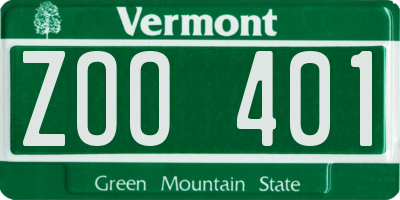 VT license plate ZOO401