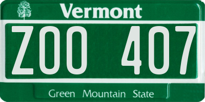 VT license plate ZOO407
