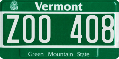 VT license plate ZOO408