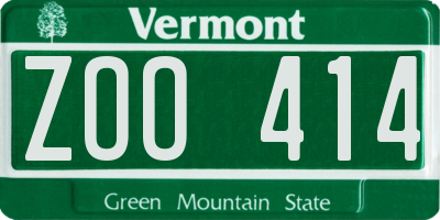 VT license plate ZOO414