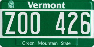 VT license plate ZOO426