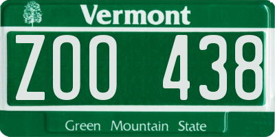 VT license plate ZOO438