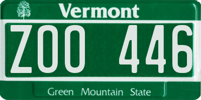 VT license plate ZOO446
